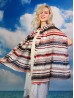 Multi-way Striped Patterned Chiffon Shawl W/ Button